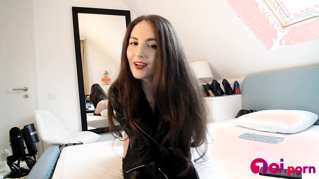 Leather jacket and boots, JOI ending with boot worship - FetishGoddess