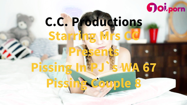 Pissing couple in red satin PJs wetting each other - CustardCouple