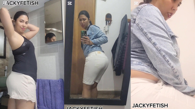 Lady farting in the bathroom (hot solo) - STINKYJACKY