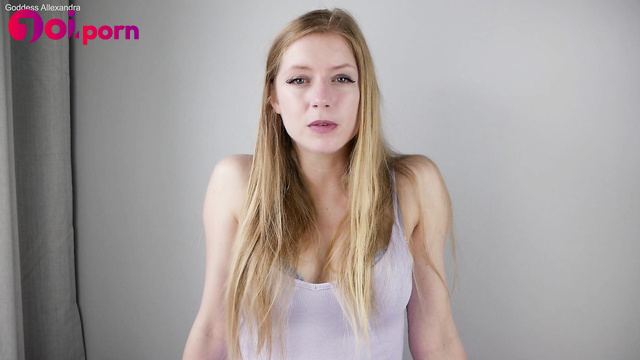 Cute blonde humiliates you and teases you with her sexy body - Goddess Allexandra