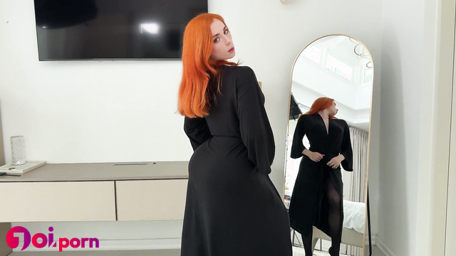 Redhead beast moaning so sweet during footjob, pov - Sweetie Fox