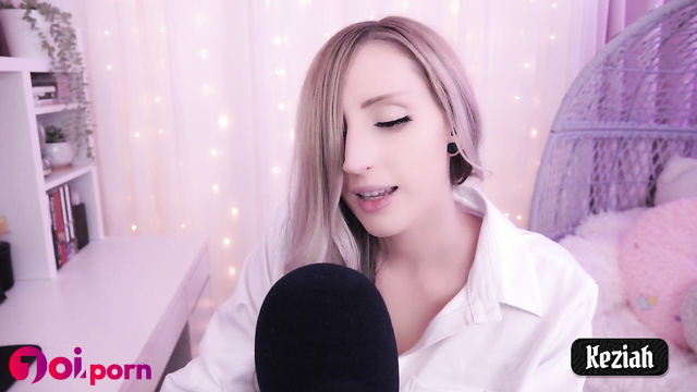 Hot blonde turns you on with ASMR - Keziah
