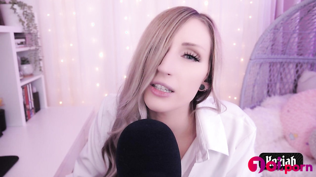 Hot blonde turns you on with ASMR - Keziah