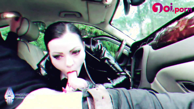 Mistress smokes, teases with her big tits and makes you jerk off - Anouschka Femme Fatale