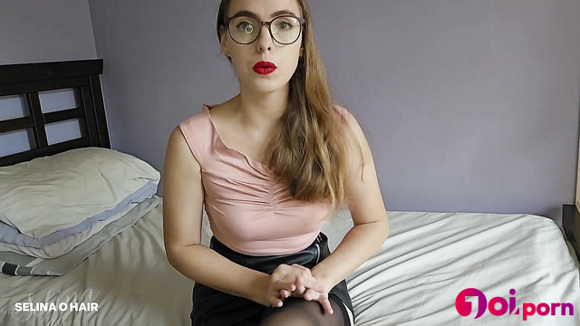 Sexy blonde with glasses makes you lick her dirty feet in stockings - Selina O Hair