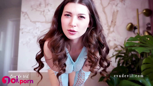 Brunette goddess in a sexy transparent dress - Eva De Vil