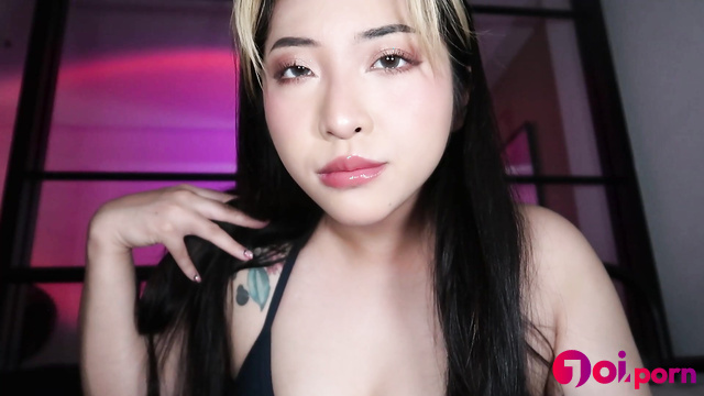 Sexy Asian girl makes you jerk off while she spits on your dick - ClaudiaHon