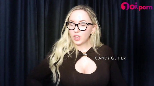 Busty blonde in glasses brings you to orgasm - Candy Glitter