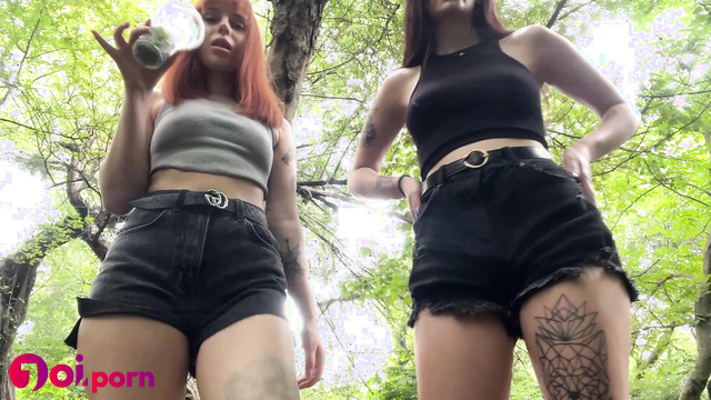 Hot outdoors ass worship (forest tape) - Sofi & Kira